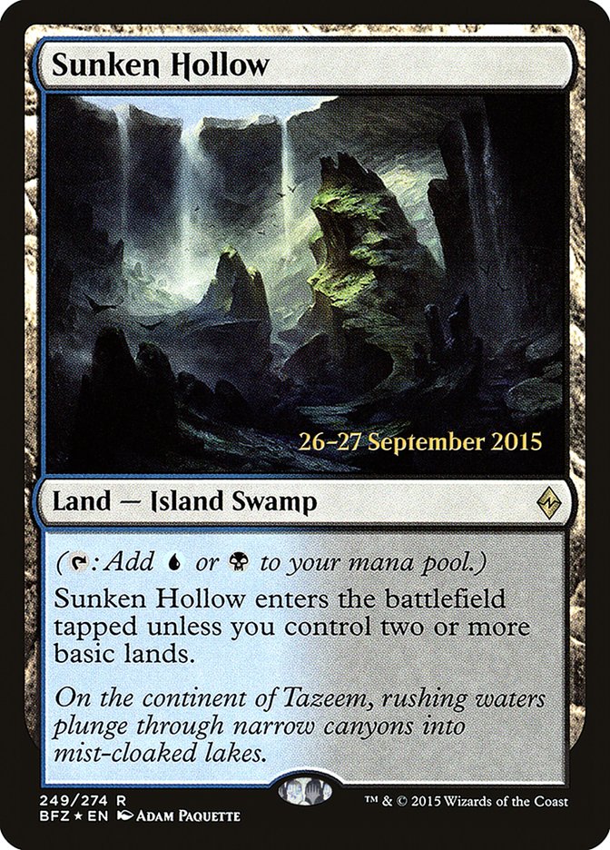 Sunken Hollow [Battle for Zendikar Prerelease Promos] | Gear Gaming Fayetteville