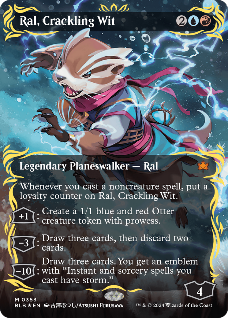 Ral, Crackling Wit (Borderless) (Raised Foil) [Bloomburrow] | Gear Gaming Fayetteville