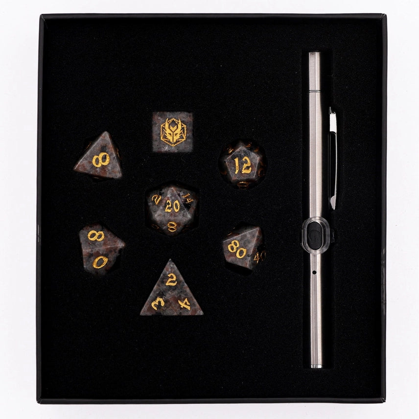 Dragon's Hoard Gem Stone Polyhedral Dice Set - Yooperlite | Gear Gaming Fayetteville