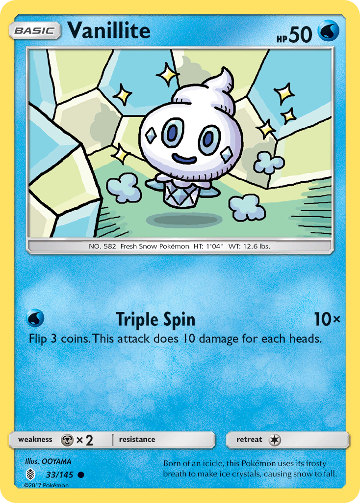 Vanillite (33/145) [Sun & Moon: Guardians Rising] | Gear Gaming Fayetteville