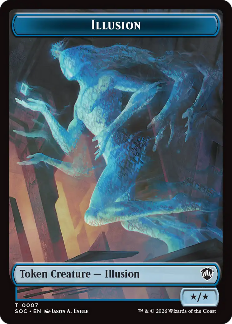 Spirit (0006) // Illusion Double-Sided Token [Secrets of Strixhaven Commander Tokens] | Gear Gaming Fayetteville