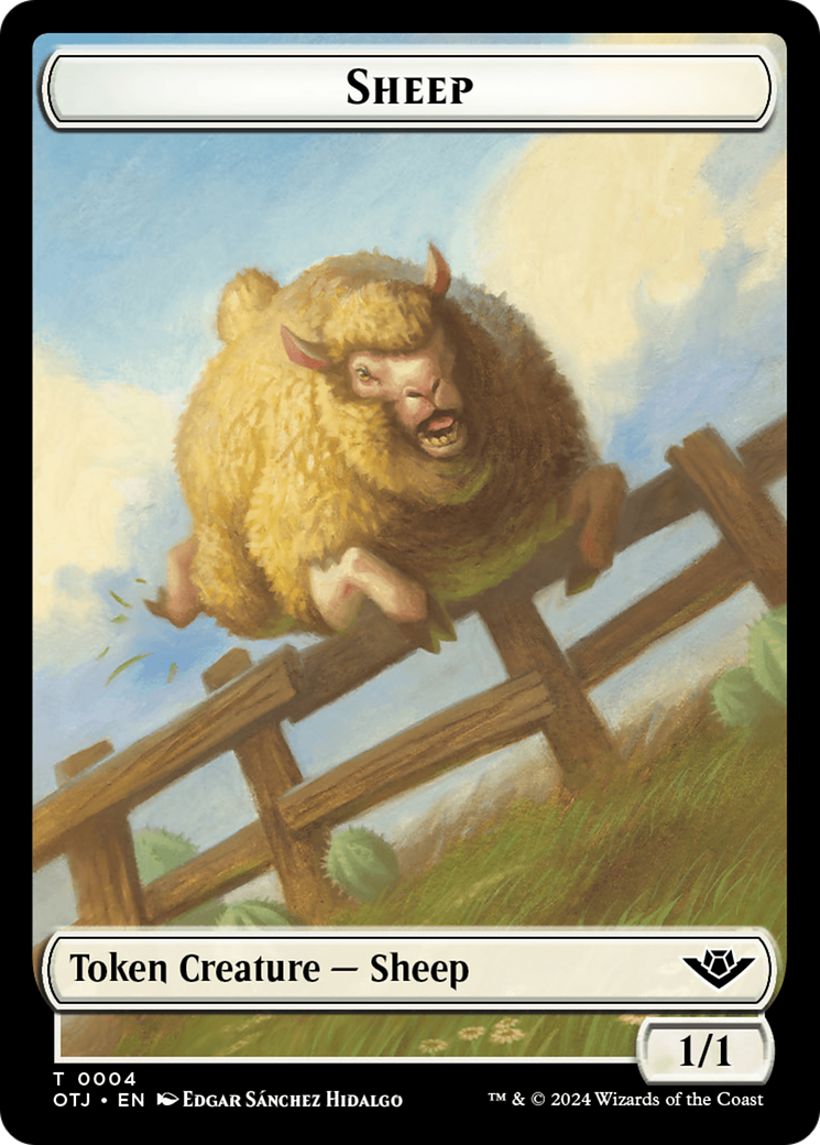 Sheep Token [Outlaws of Thunder Junction Tokens] | Gear Gaming Fayetteville