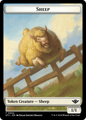 Treasure // Sheep Double-Sided Token [Outlaws of Thunder Junction Tokens] | Gear Gaming Fayetteville