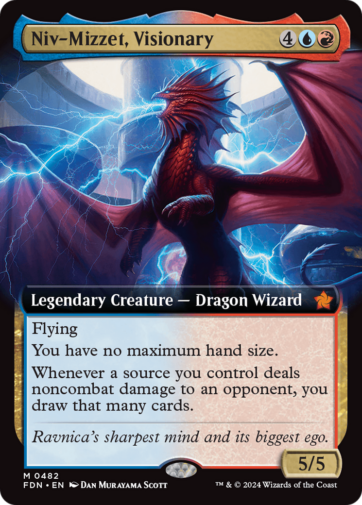 Niv-Mizzet, Visionary (Extended Art) [Foundations] | Gear Gaming Fayetteville