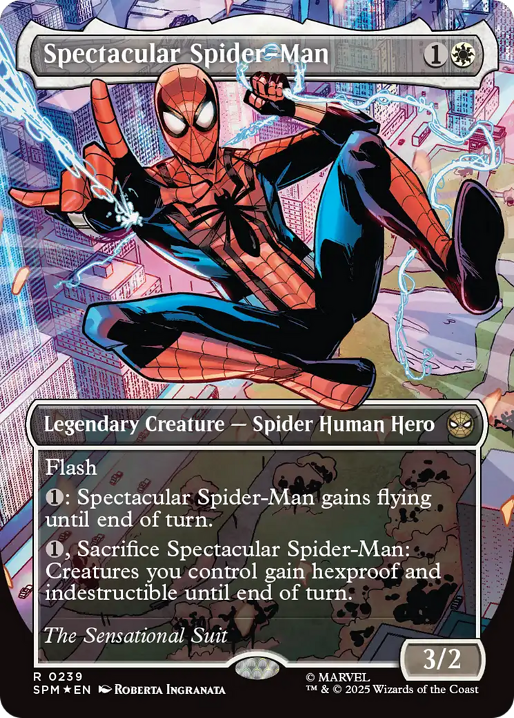 Spectacular Spider-Man (0239) (Borderless) (Textured Foil) [Marvel's Spider-Man] | Gear Gaming Fayetteville
