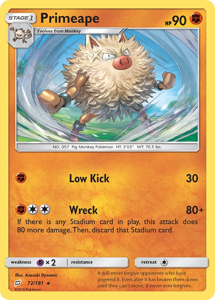 Primeape (72/181) [Sun & Moon: Team Up] | Gear Gaming Fayetteville