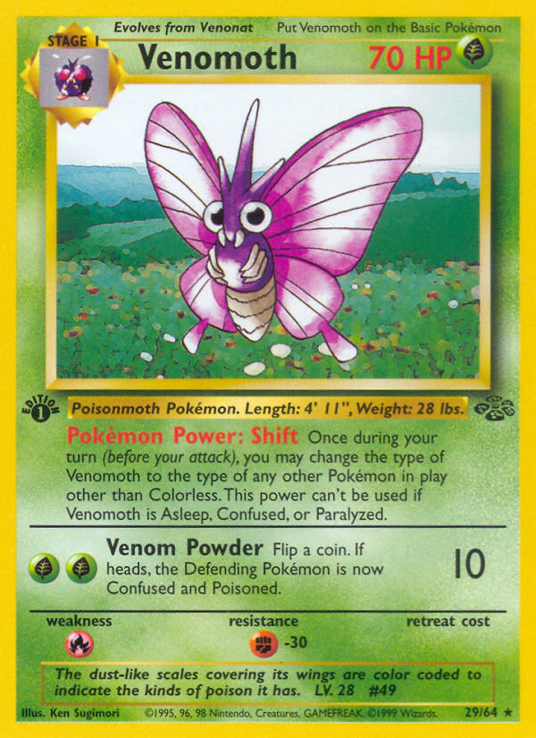 Venomoth (29/64) [Jungle 1st Edition] | Gear Gaming Fayetteville