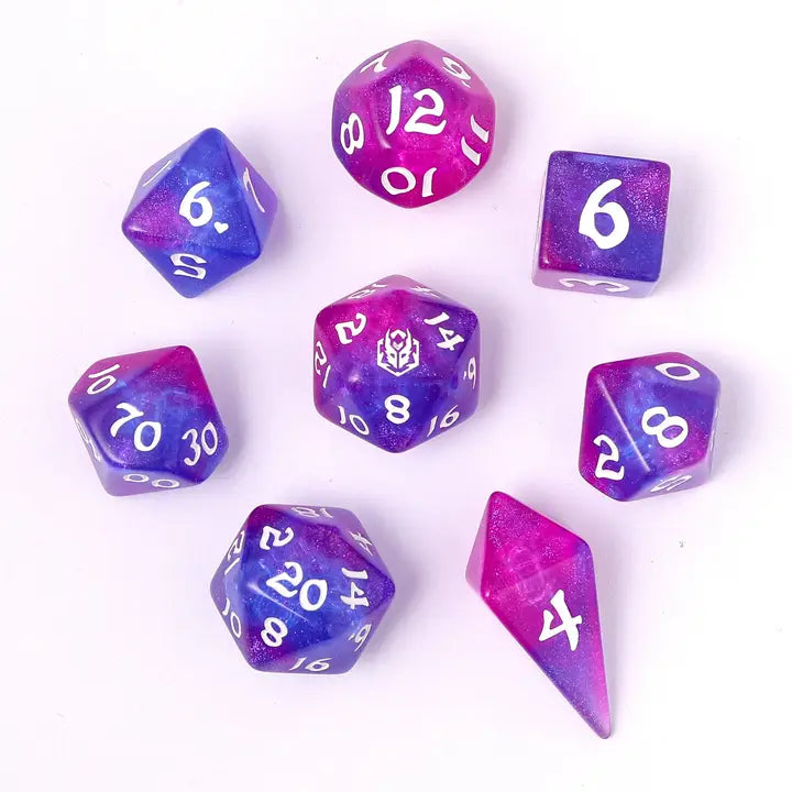 Wyrmforged Rollers-  Rounded edge 8-piece Polyhedral Dice Set: Fairy Farts | Gear Gaming Fayetteville