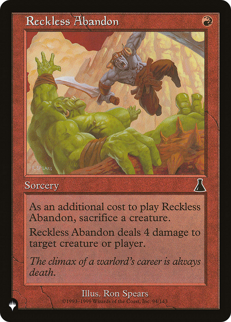 Reckless Abandon [The List Reprints] | Gear Gaming Fayetteville