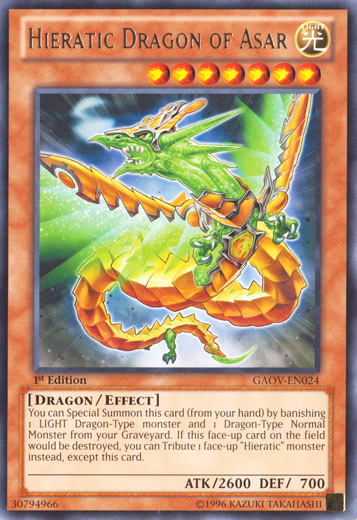 Hieratic Dragon of Asar [GAOV-EN024] Rare | Gear Gaming Fayetteville