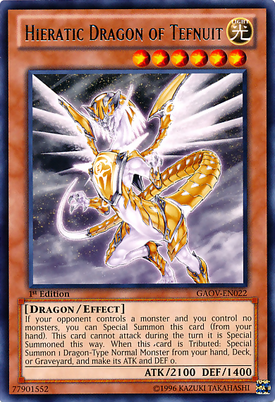 Hieratic Dragon of Tefnuit [GAOV-EN022] Rare | Gear Gaming Fayetteville