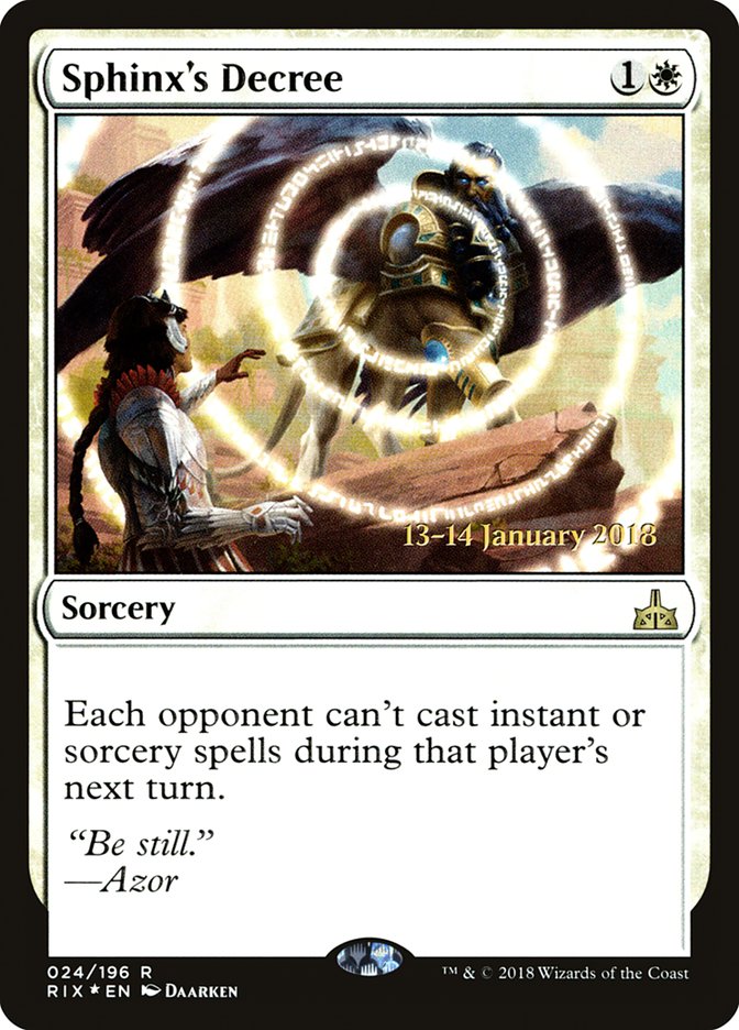 Sphinx's Decree [Rivals of Ixalan Prerelease Promos] | Gear Gaming Fayetteville