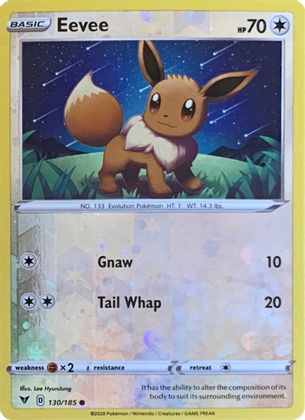 Eevee (130/185) (Reverse Cosmos Holo) [Sword & Shield: Vivid Voltage] | Gear Gaming Fayetteville