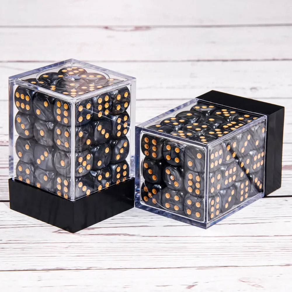 Black Pearl 12mm D6 block of 36 dice | Gear Gaming Fayetteville