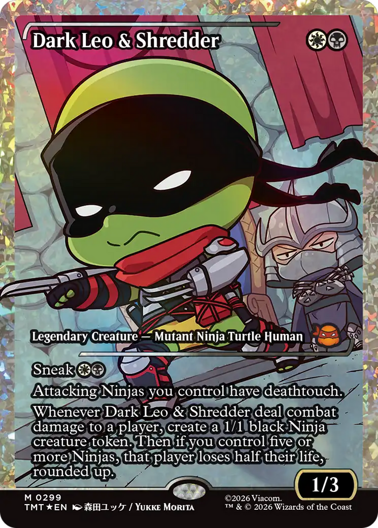 Dark Leo & Shredder (Showcase) (Fracture Foil) [Teenage Mutant Ninja Turtles] | Gear Gaming Fayetteville