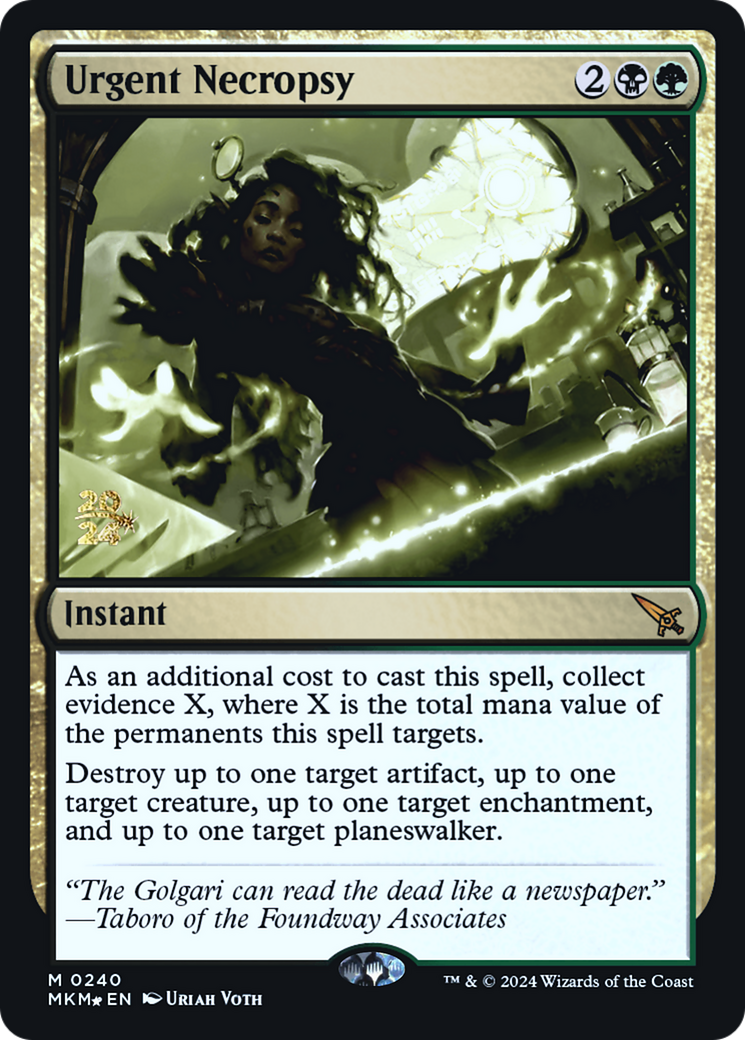 Urgent Necropsy [Murders at Karlov Manor Prerelease Promos] | Gear Gaming Fayetteville