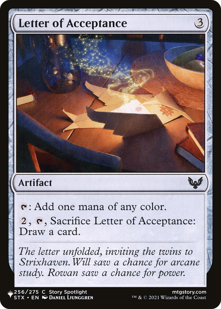 Letter of Acceptance [The List Reprints] | Gear Gaming Fayetteville