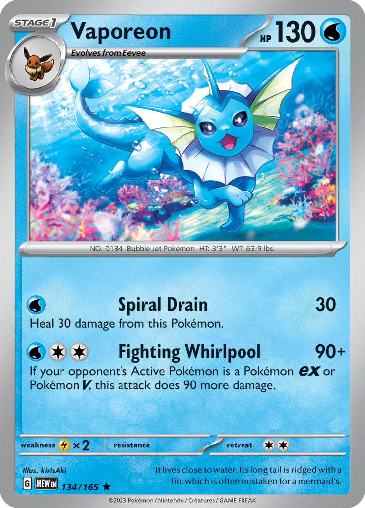 Vaporeon (134/165) [Scarlet & Violet: 151] | Gear Gaming Fayetteville