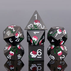 Rose-Shiny Buds Metal 7pcs Dice Set | Gear Gaming Fayetteville