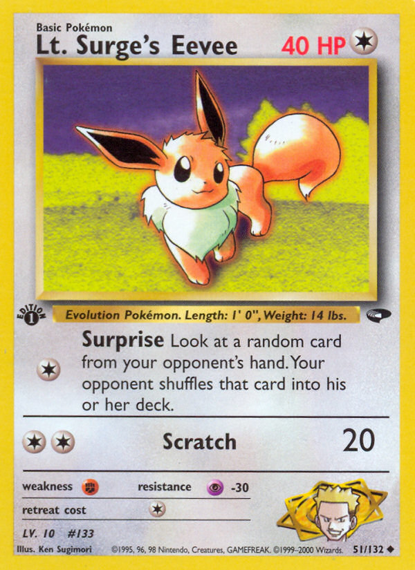 Lt. Surge's Eevee (51/132) [Gym Challenge 1st Edition] | Gear Gaming Fayetteville