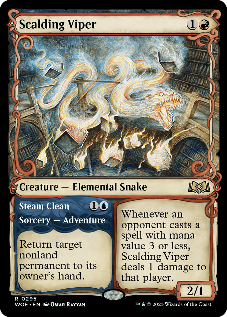 Scalding Viper // Steam Clean (Showcase) [Wilds of Eldraine] | Gear Gaming Fayetteville