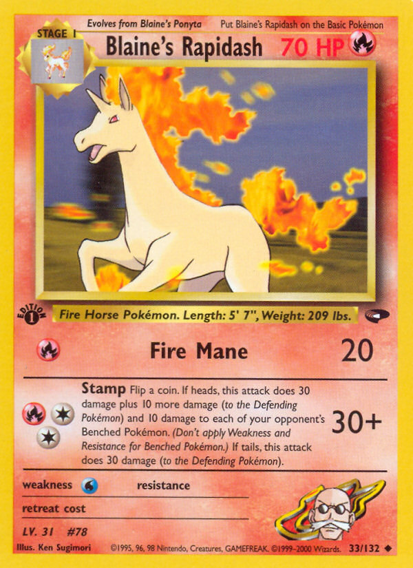 Blaine's Rapidash (33/132) [Gym Challenge 1st Edition] | Gear Gaming Fayetteville