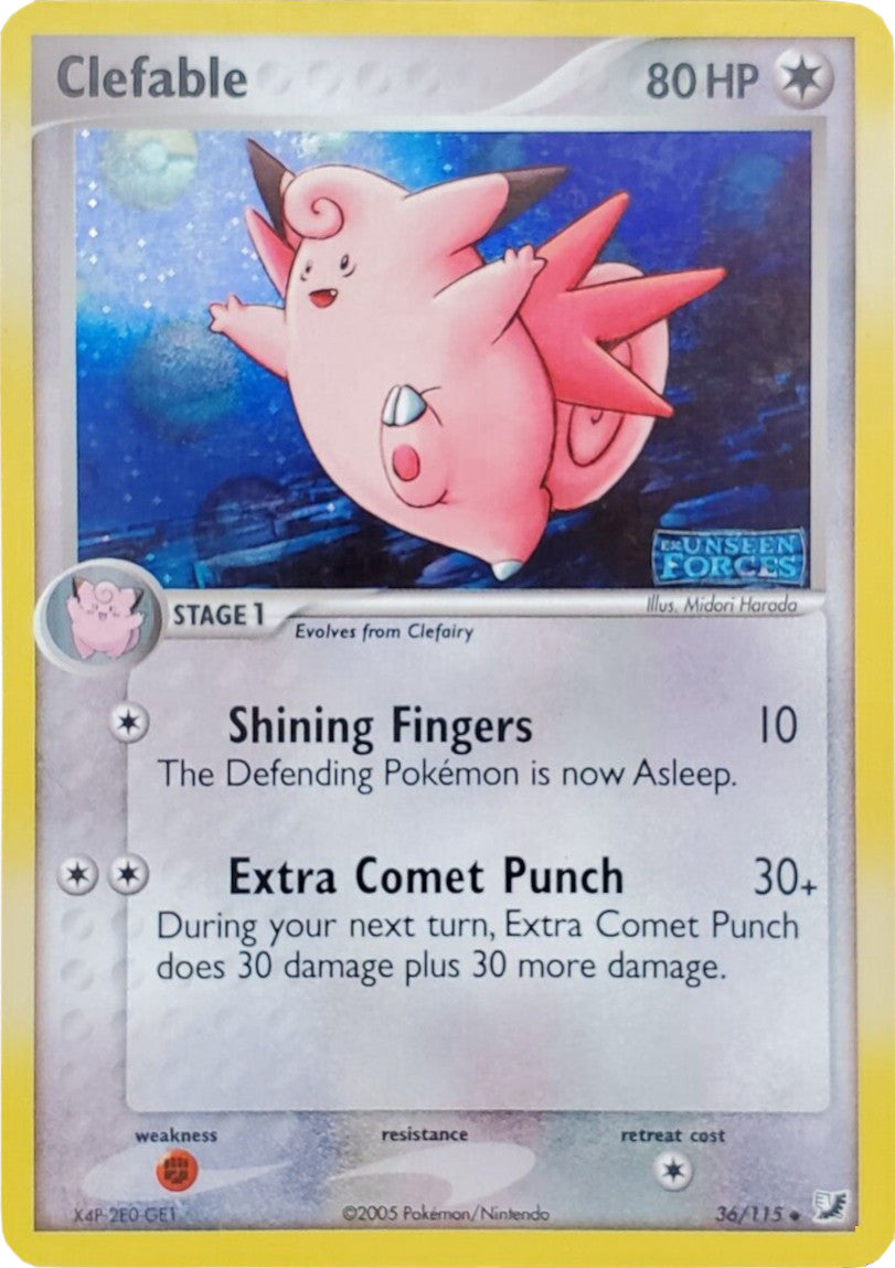 Clefable (36/115) (Stamped) [EX: Unseen Forces] | Gear Gaming Fayetteville