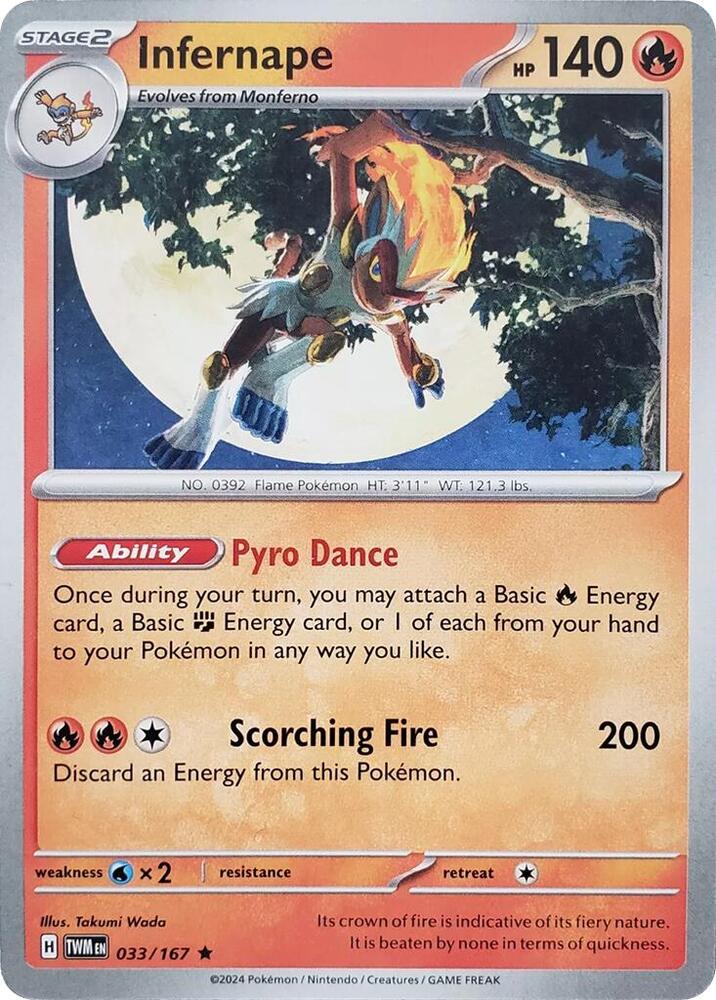 Infernape (033/167) (Theme Deck Exclusive) [Scarlet & Violet: Twilight Masquerade] | Gear Gaming Fayetteville