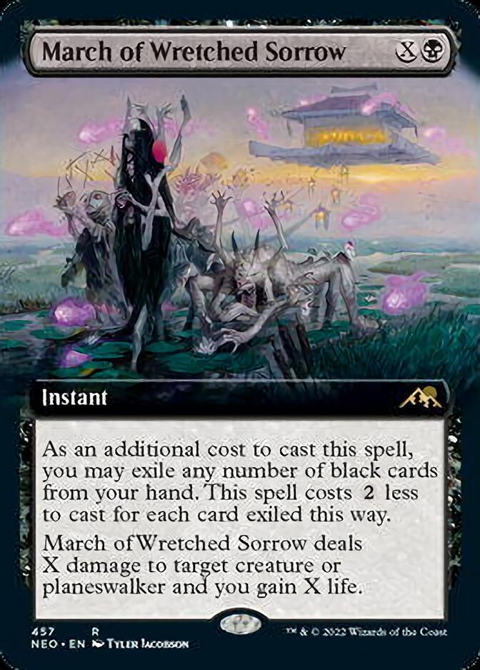 March of Wretched Sorrow (Extended Art) [Kamigawa: Neon Dynasty] | Gear Gaming Fayetteville