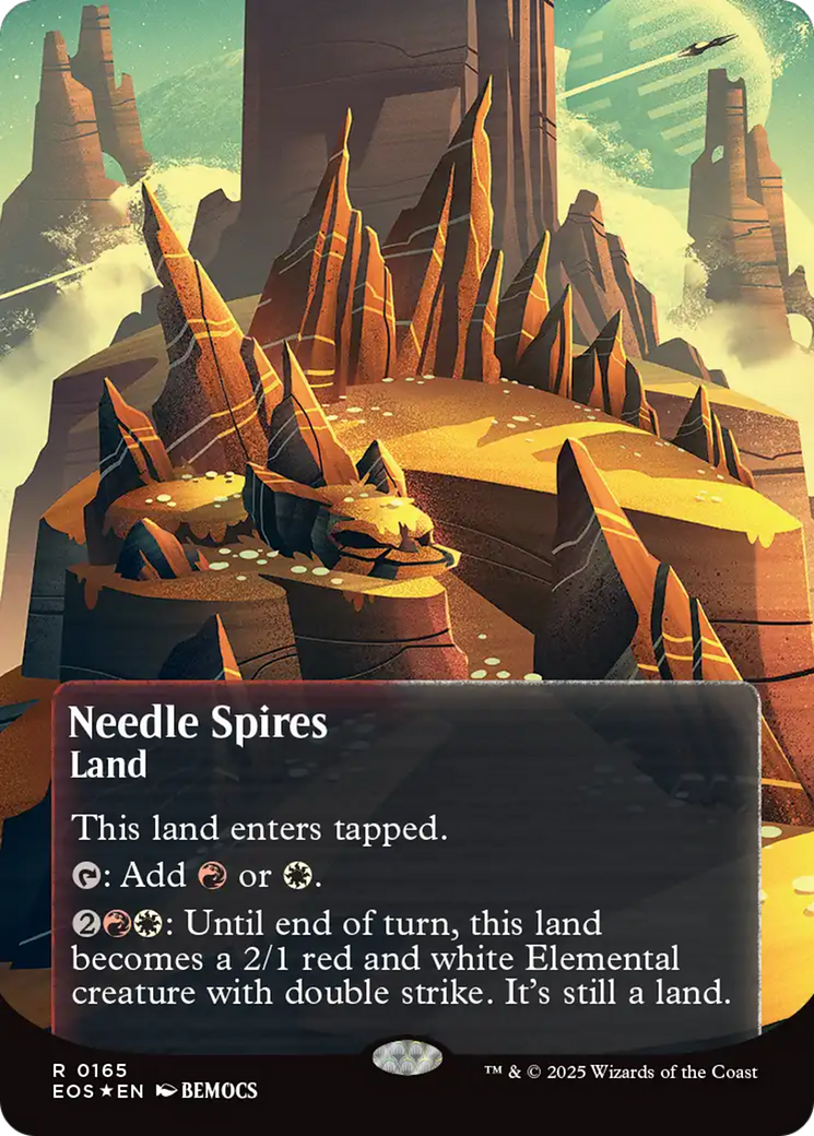 Needle Spires (0165) (Borderless) (Galaxy Foil) [Edge of Eternities: Stellar Sights] | Gear Gaming Fayetteville