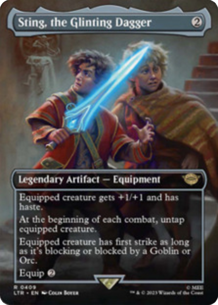 Sting, the Glinting Dagger (Borderless Alternate Art) [The Lord of the Rings: Tales of Middle-Earth] | Gear Gaming Fayetteville