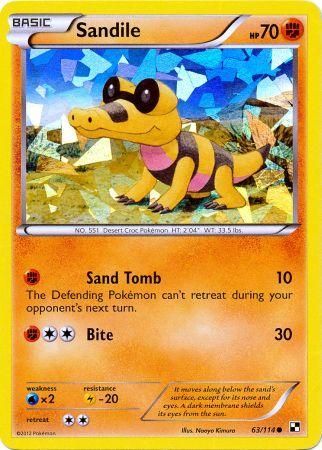 Sandile (63/114) (Cracked Ice Holo) [Black & White: Base Set] | Gear Gaming Fayetteville