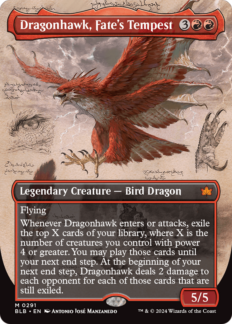Dragonhawk, Fate's Tempest (Borderless) [Bloomburrow] | Gear Gaming Fayetteville