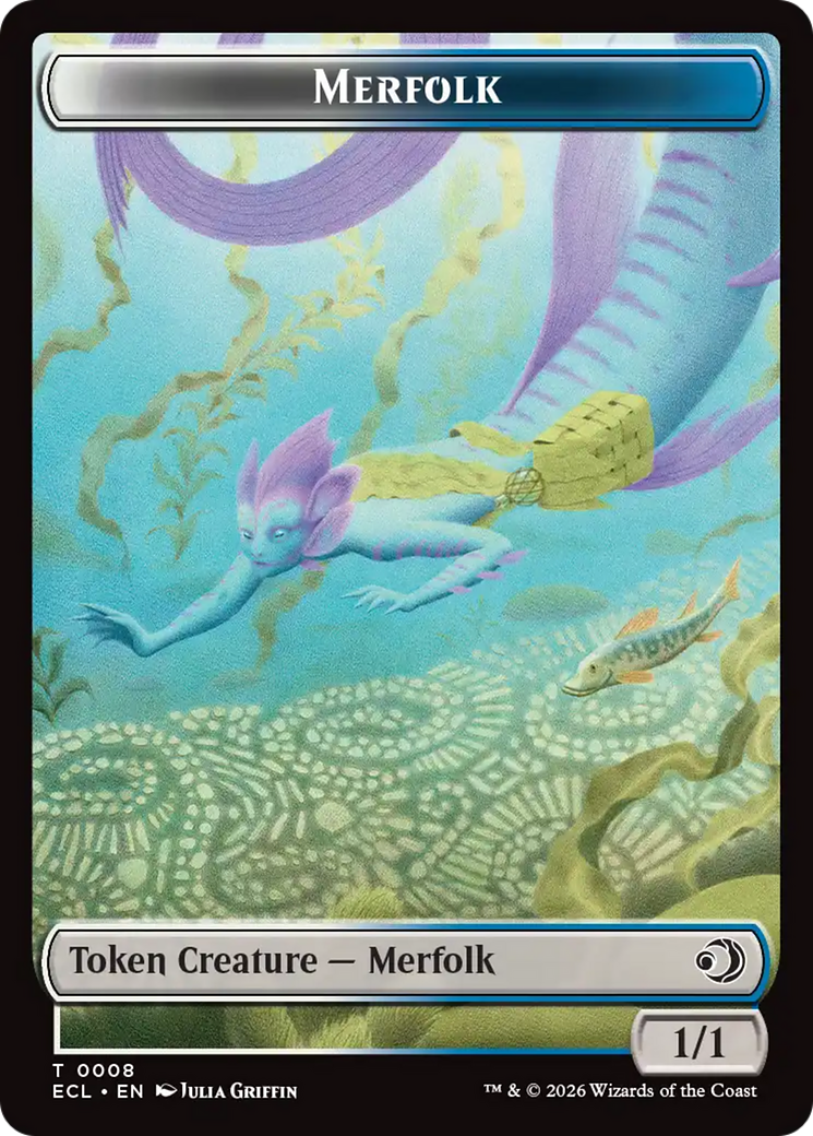Merfolk // Worm Double-Sided Token [Lorwyn Eclipsed Tokens] | Gear Gaming Fayetteville