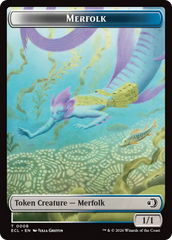 Merfolk // Worm Double-Sided Token [Lorwyn Eclipsed Tokens] | Gear Gaming Fayetteville
