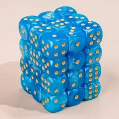 Lake Blue Pearl 12mm D6 block of 36 dice | Gear Gaming Fayetteville