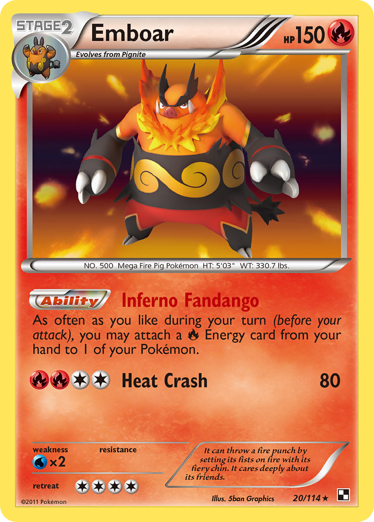 Emboar (20/114) [Black & White: Base Set] | Gear Gaming Fayetteville