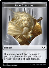 Ajani Steadfast Emblem // Wizard Double-Sided Token [Commander Masters Tokens] | Gear Gaming Fayetteville