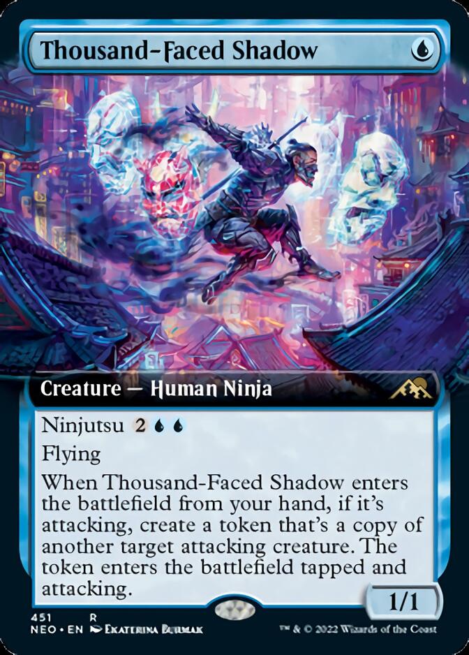 Thousand-Faced Shadow (Extended Art) [Kamigawa: Neon Dynasty] | Gear Gaming Fayetteville