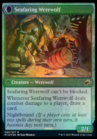 Suspicious Stowaway // Seafaring Werewolf [Innistrad: Midnight Hunt Prerelease Promos] | Gear Gaming Fayetteville