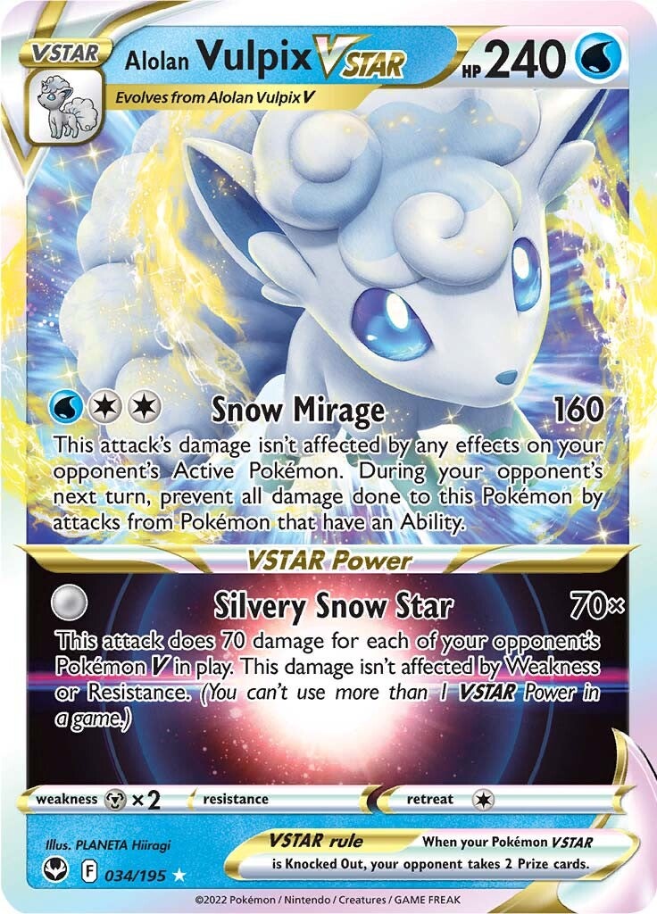 Alolan Vulpix VSTAR (034/195) [Sword & Shield: Silver Tempest] | Gear Gaming Fayetteville