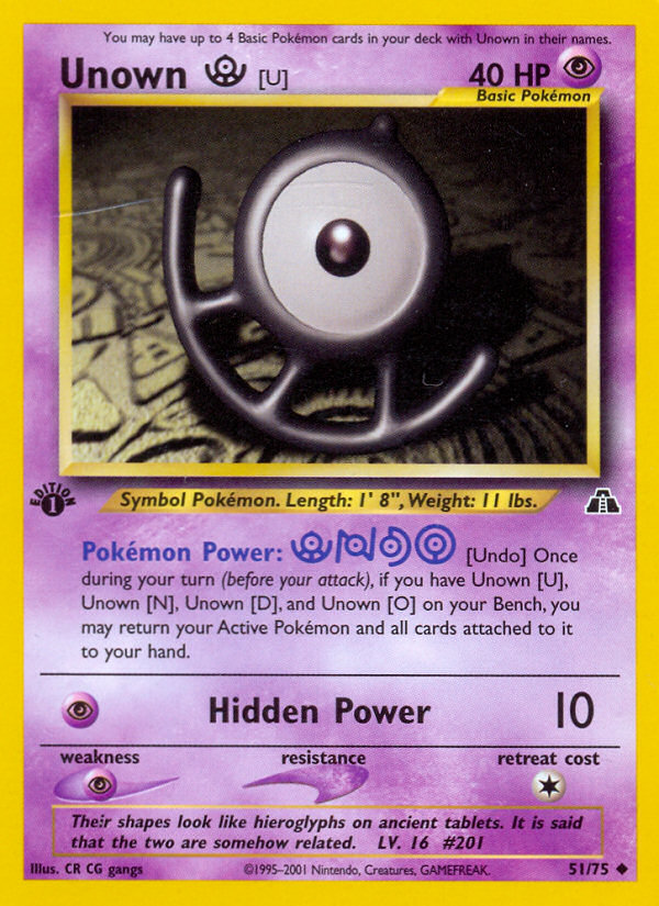 Unown [U] (51/75) [Neo Discovery 1st Edition] | Gear Gaming Fayetteville