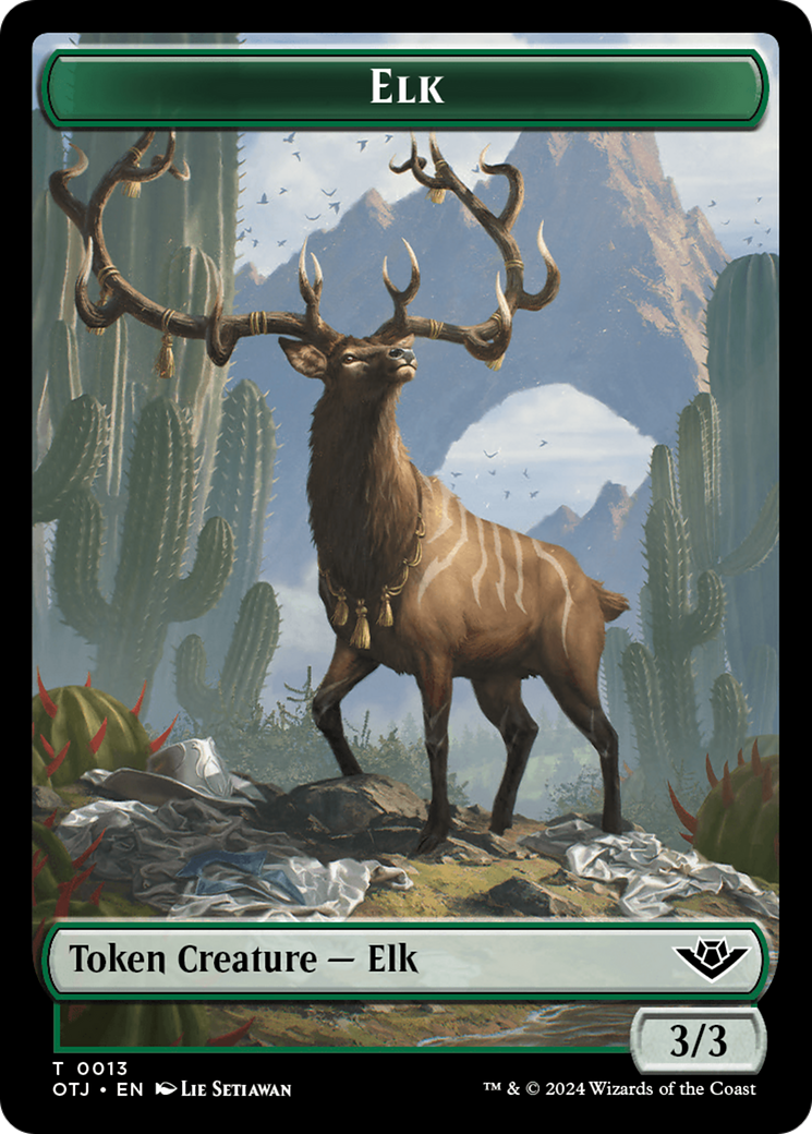 Treasure // Elk Double-Sided Token [Outlaws of Thunder Junction Tokens] | Gear Gaming Fayetteville