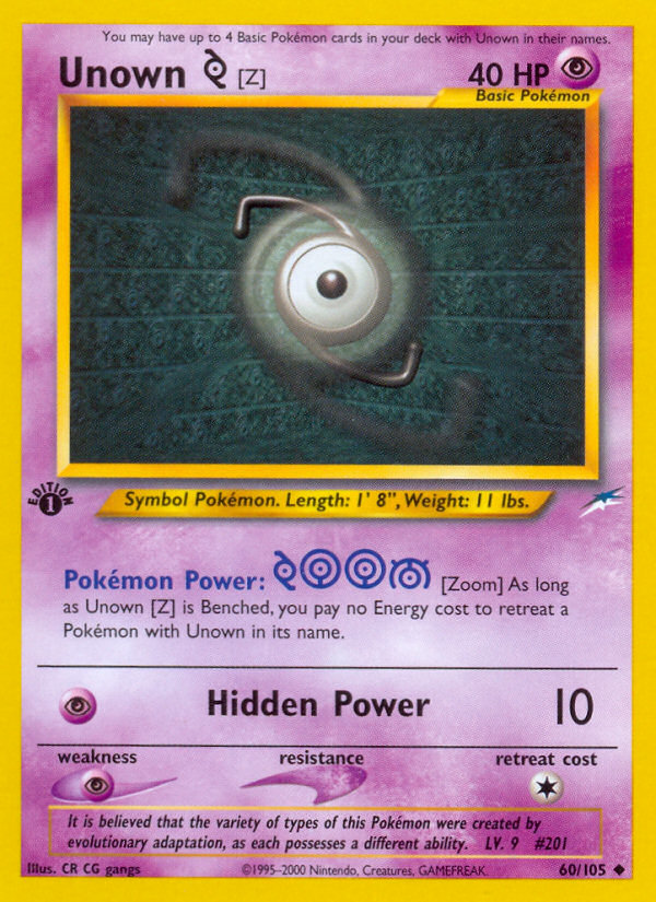 Unown [Z] (60/105) [Neo Destiny 1st Edition] | Gear Gaming Fayetteville
