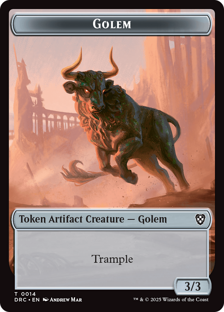 Golem (0014) // Golem (0015) Double-Sided Token [Aetherdrift Commander Tokens] | Gear Gaming Fayetteville
