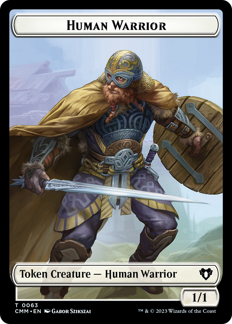 Human Warrior // Zombie Army Double-Sided Token [Commander Masters Tokens] | Gear Gaming Fayetteville