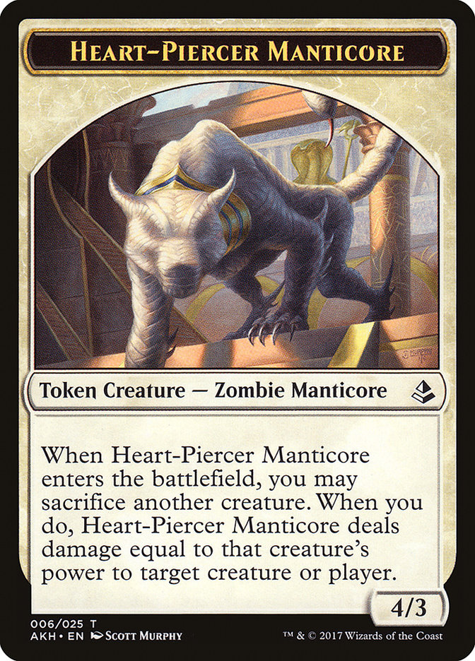 Heart-Piercer Manticore // Warrior Double-Sided Token [Amonkhet Tokens] | Gear Gaming Fayetteville