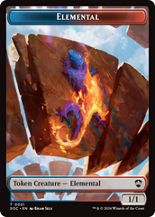 Elemental (0021) // Phyrexian Myr Double-Sided Token [Secrets of Strixhaven Commander Tokens] | Gear Gaming Fayetteville