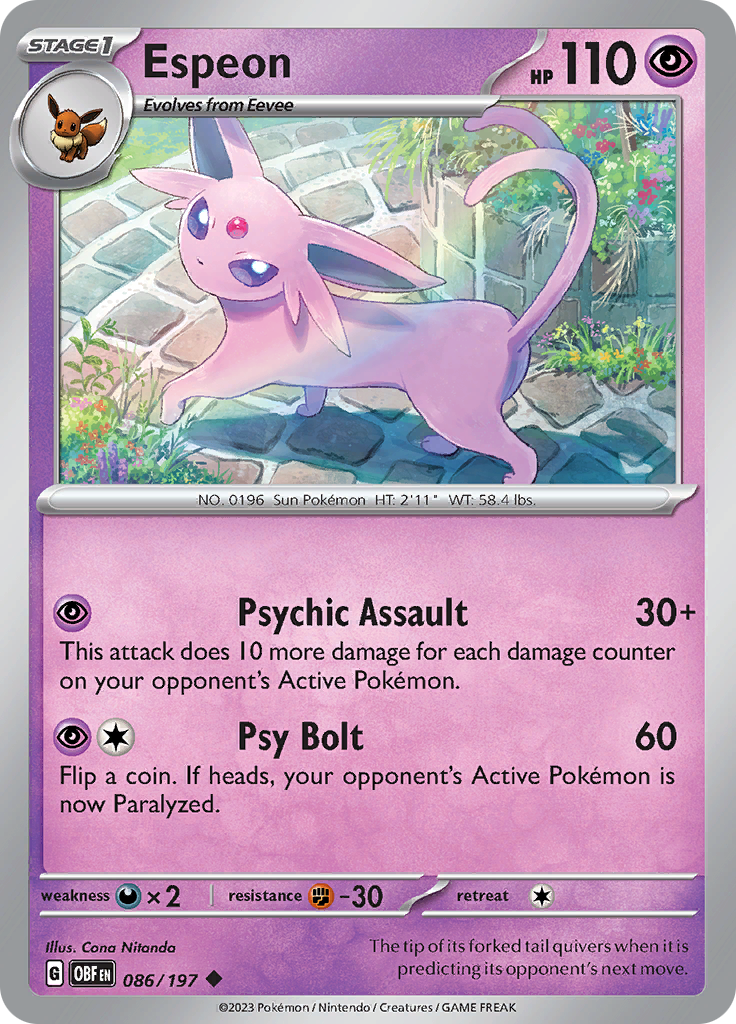 Espeon (086/197) [Scarlet & Violet: Obsidian Flames] | Gear Gaming Fayetteville