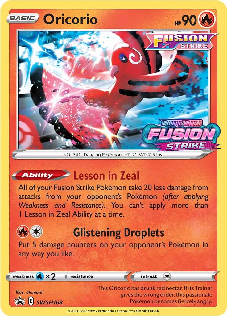 Oricorio (SWSH168) (Prerelease Promo) [Sword & Shield: Black Star Promos] | Gear Gaming Fayetteville